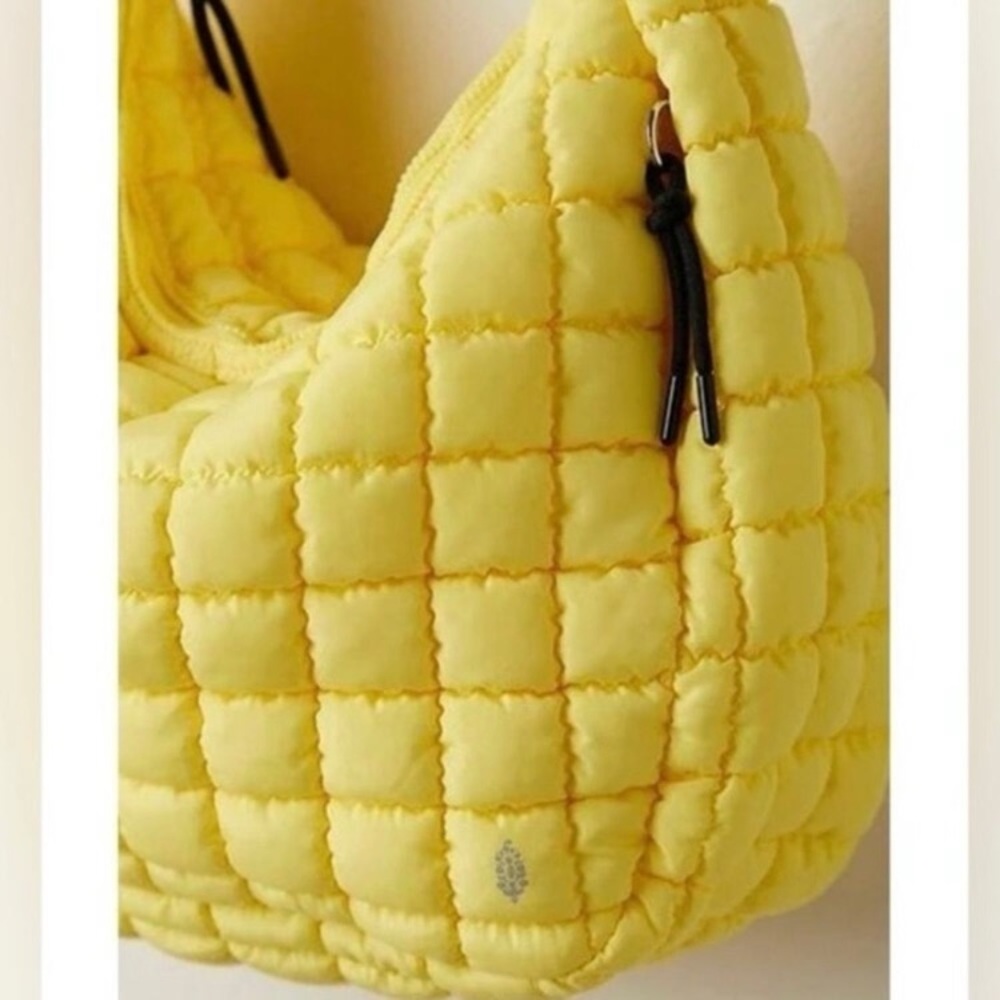 Free People Movement Quilted Carryall Bag NWT Sour Citrus - Picture 3 of 8